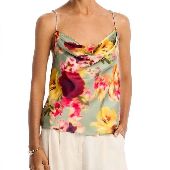NWT BCBGMAXAZRIA Cowl Neck Cami Floral - Picture 1 of 8